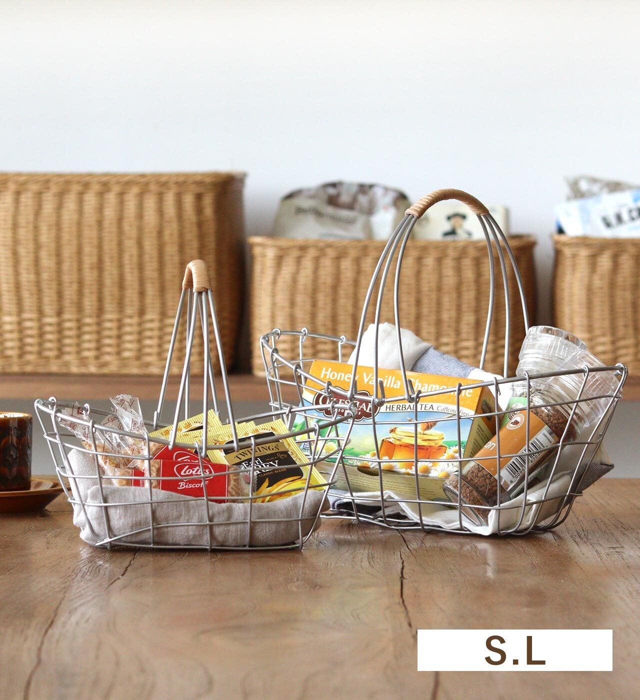 【雑貨】デュソール ワンハンドルオーバルバスケット S