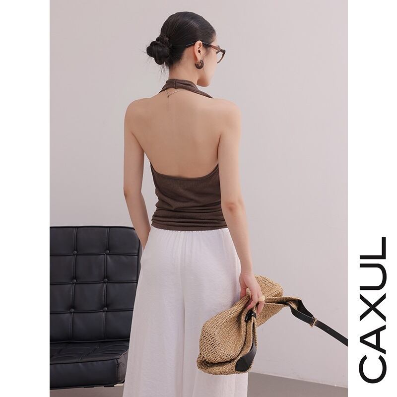 テンセルドレープホルターネックトップス/2color | CAXUL