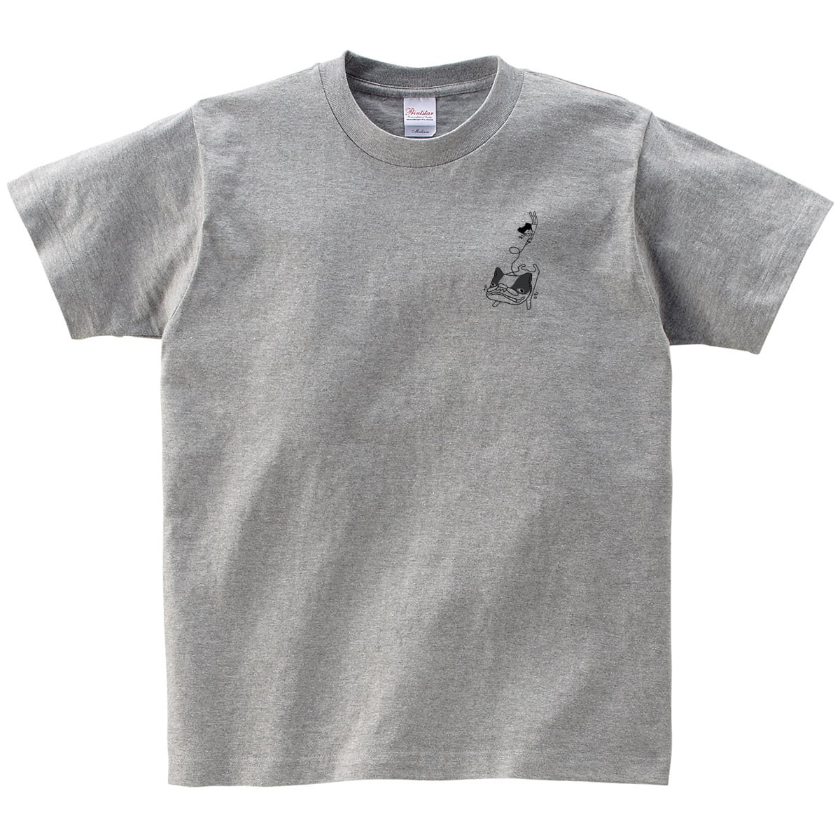 犬と飼い主 爆走するフレブル Tシャツ dog56 犬 ブヒ フレンチブルドッグ 服 ゆるい イラスト おもしろ Tシャツ