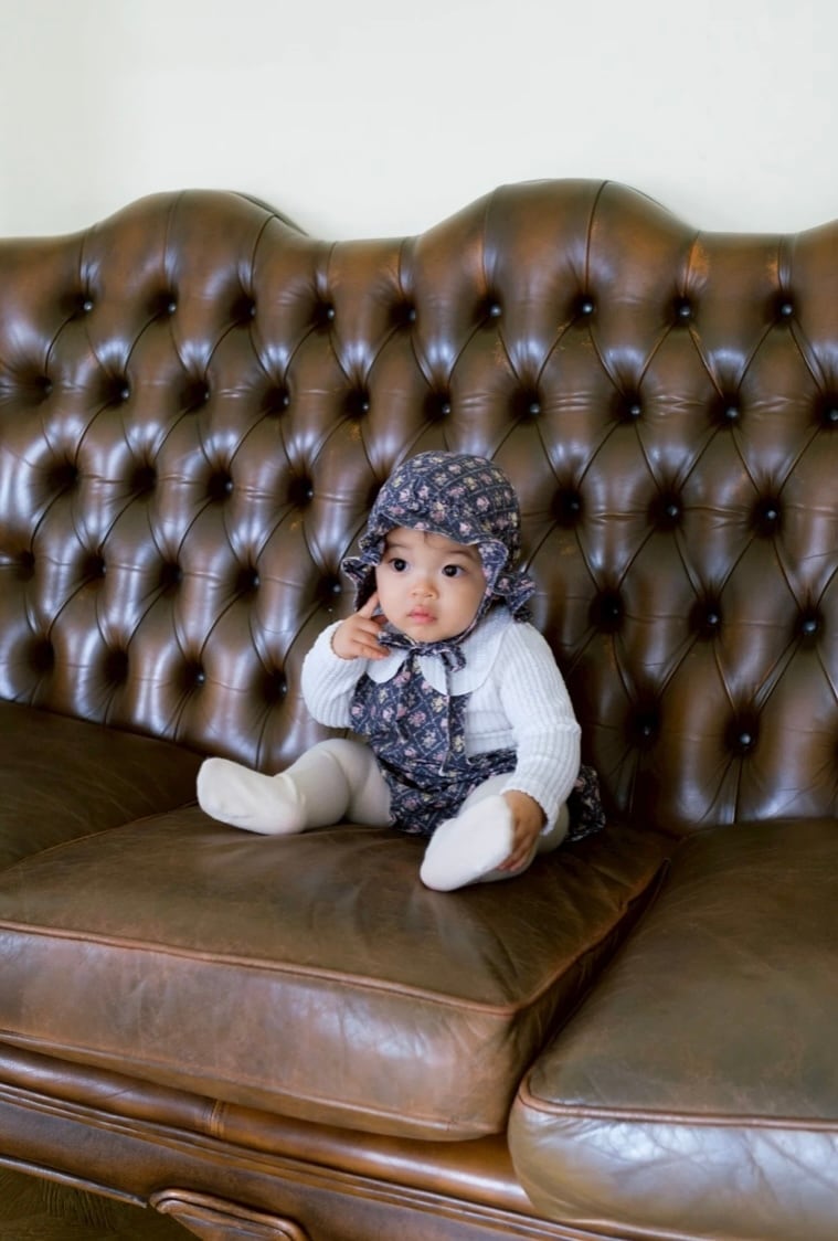 & pal / floral pattern code rompers / black / XS(70-80cm),S(80-90cm)