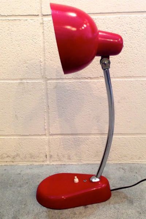 Vintage Italian Design Red Table Lamp '70s