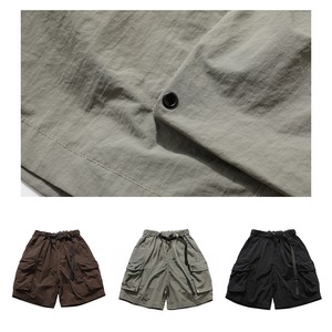 Nylon material cargo shorts 0633
