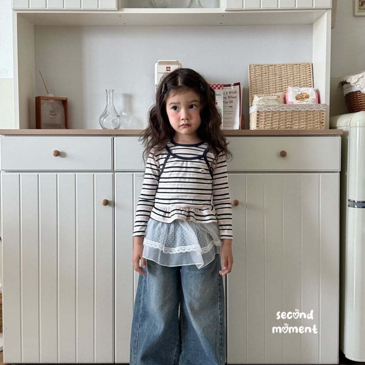 韓国子供服 / 26Autumn / 〖取寄〗second moment / バービーフリルTシャツ / キッズ服 / 女子服 *XS~JL*