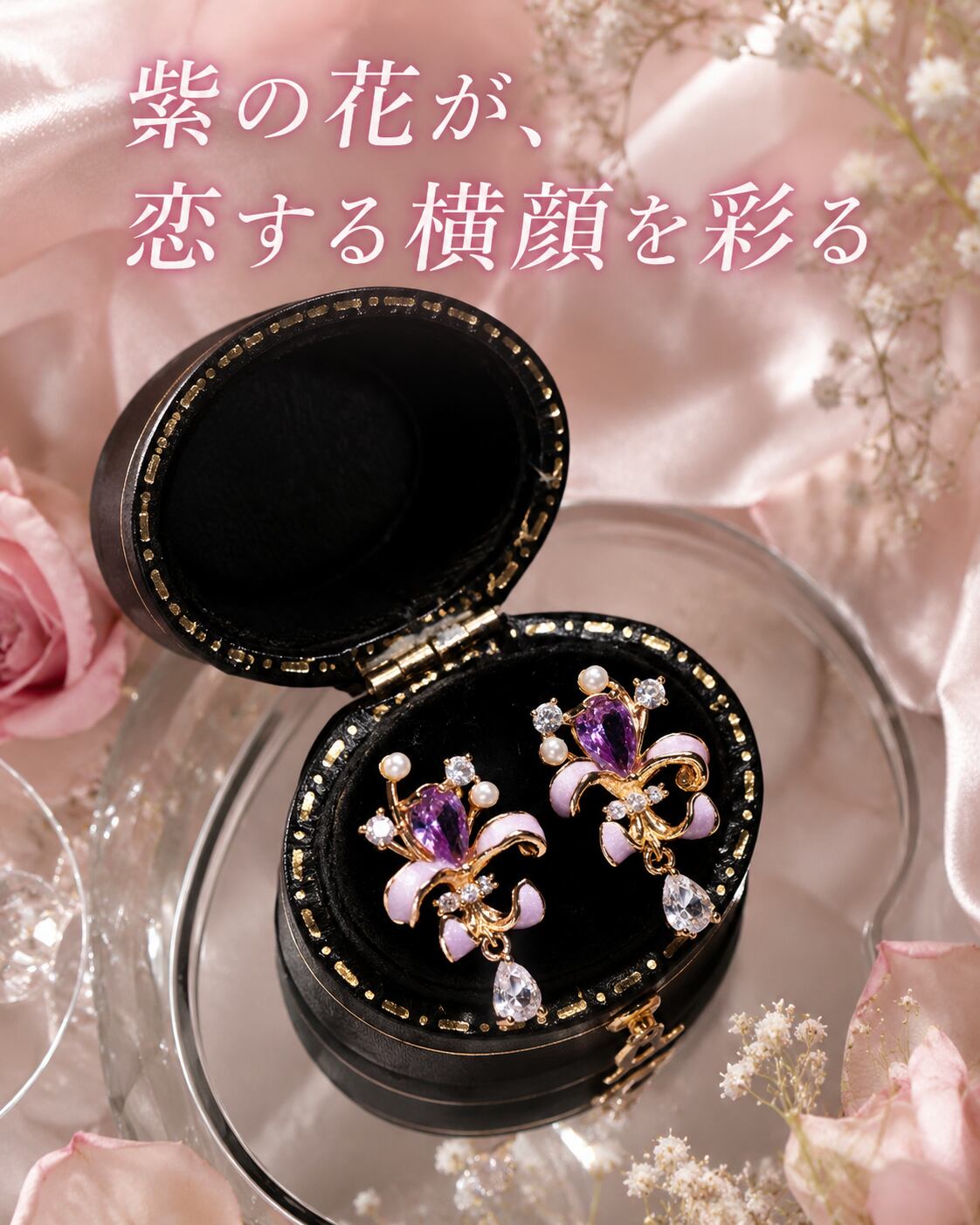 月夜に咲くアイリスピアス♥B47