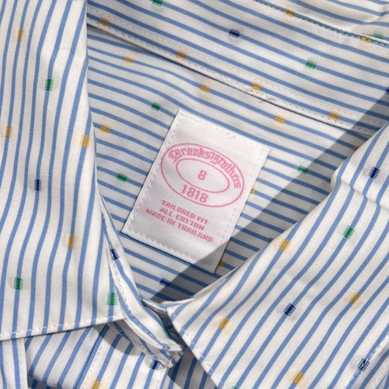 Brooks Brothers ブルックスブラザーズ TAILORED FIT タイ付き ストライプ ドット 長袖シャツ サイズ 8/ブルー系 レディース