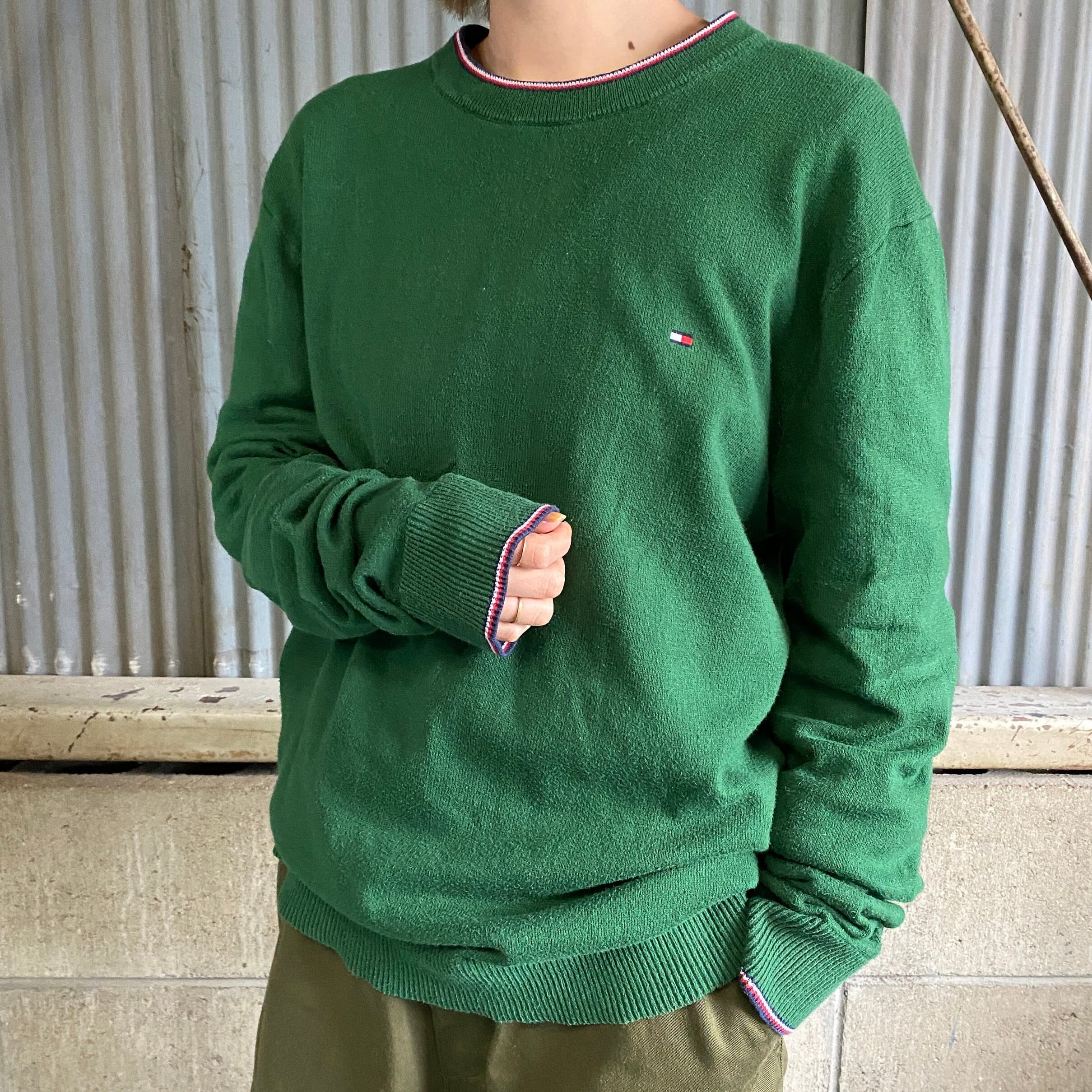 TOMMY HILFIGER トミーヒルフィガー コットンニットセーター メンズL 