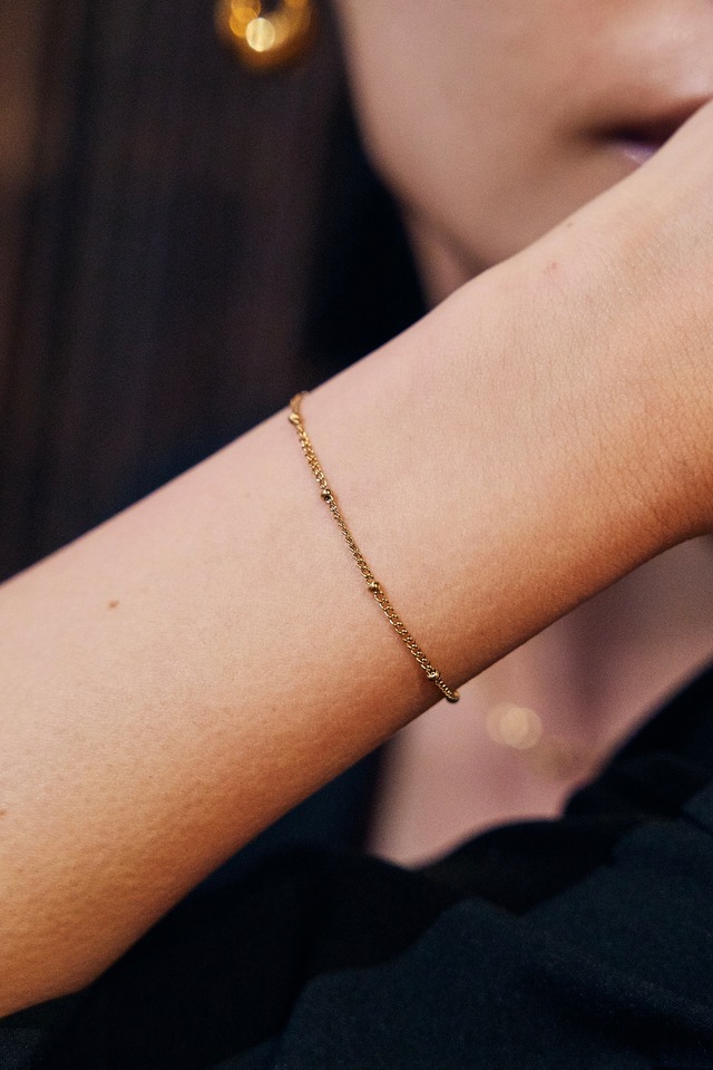 316L Lumi Beads bracelet［GOLD］#b129