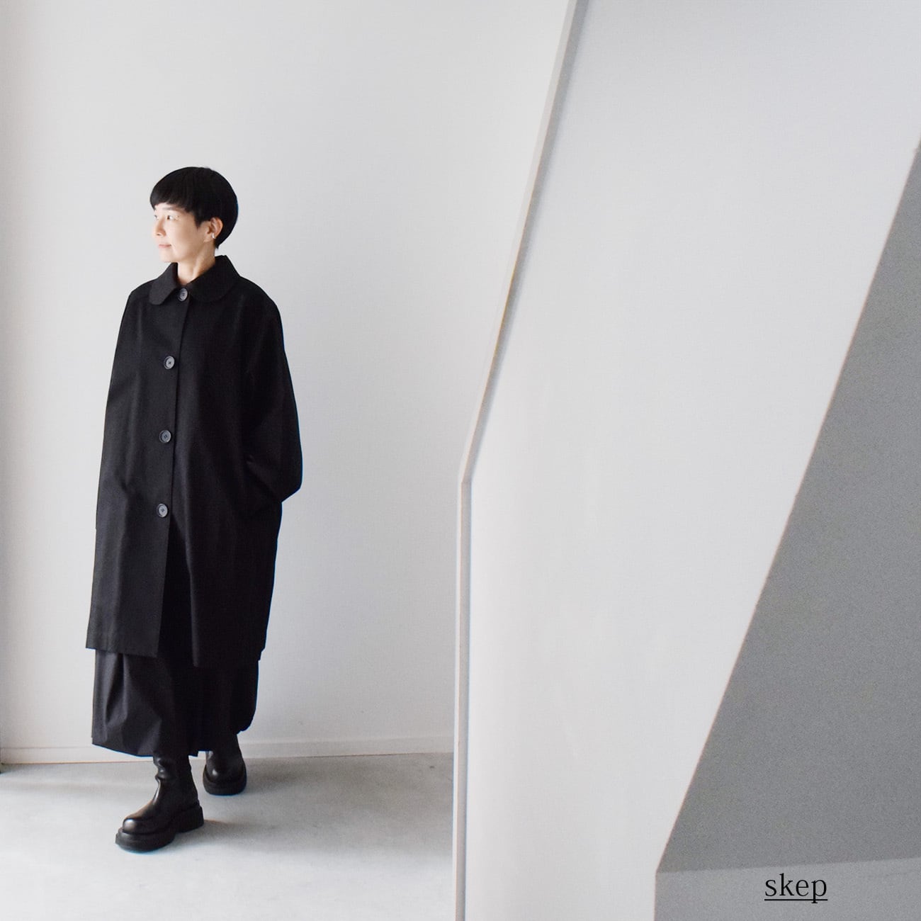 skep labo スケップラボ 丸首ライトコート 羽織もの | skep-online shop