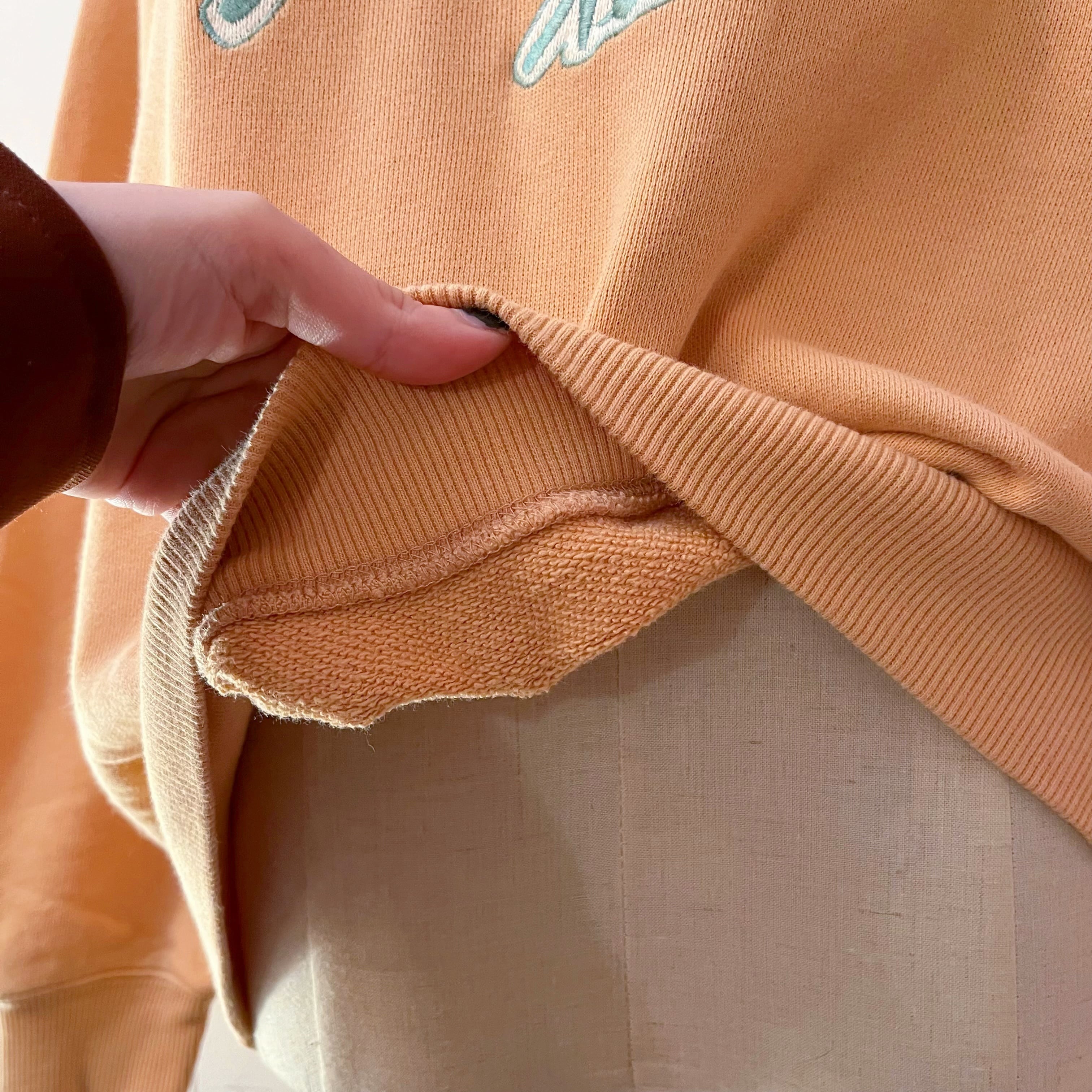 dog embroidery orange sweat
