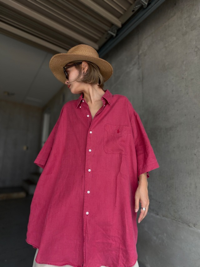 （SH1436）Ralph Lauren “MARLOWE” linen BD shirt