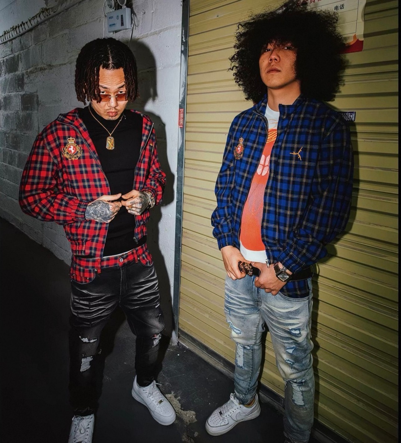 2COLOR/TGFCLUB  retro plaid embroidered  jacket - 3