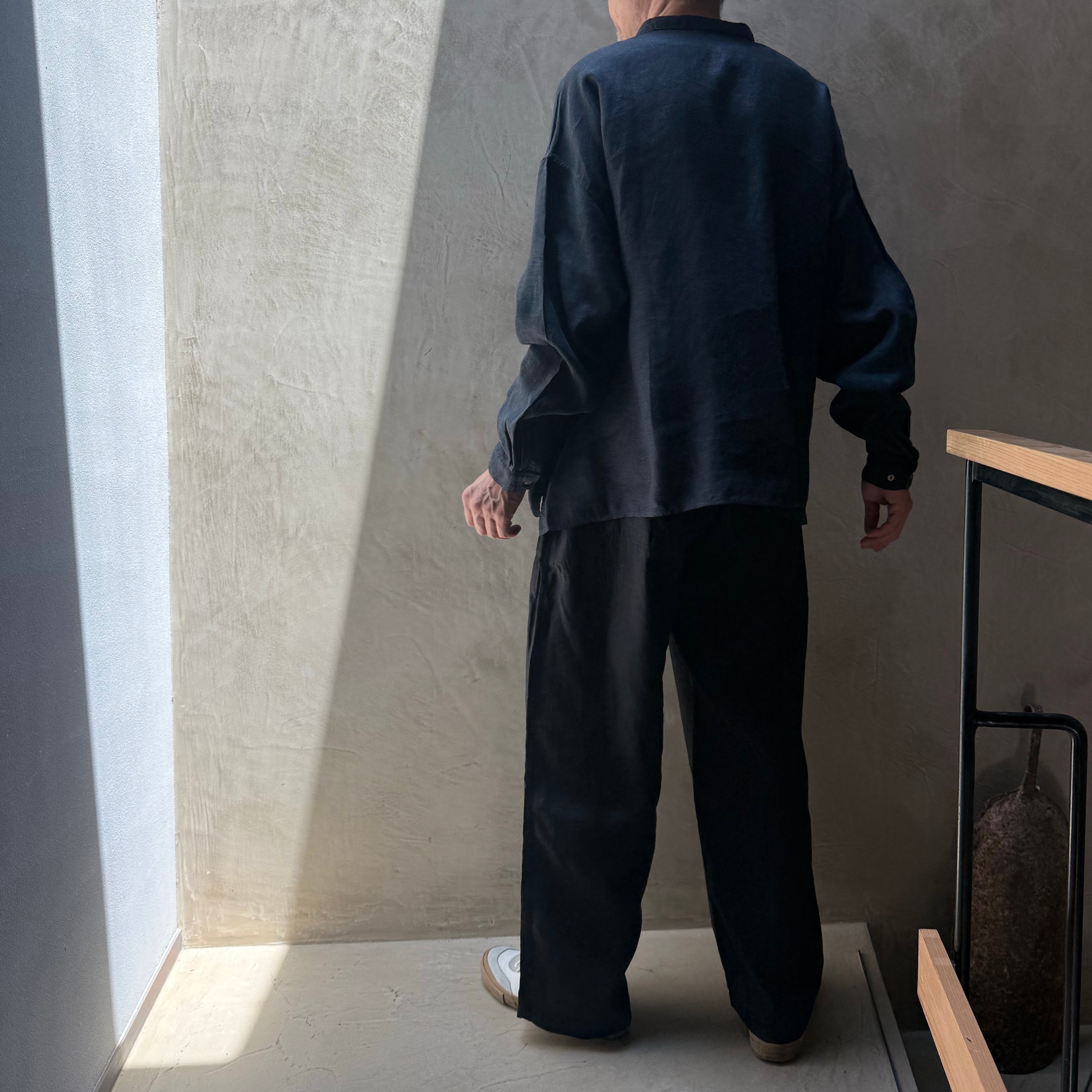 MITTAN SH-144 亜麻大麻ワイドシャツ 墨黒 size 2 | Routes*Roots