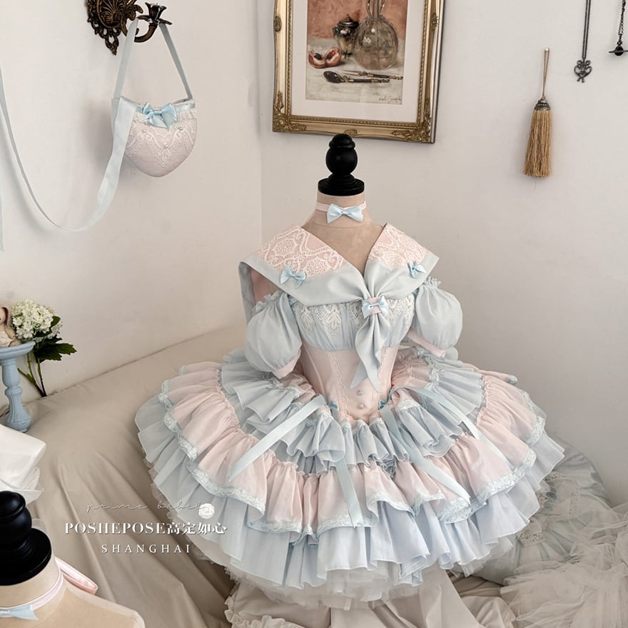 【♡】3点セットロリータドレス Sサイズ 魔法少女スリーピングスターリボンロリータドレス – Belchic