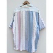 80〜90s Ralph Lauren "HAND WOVEN" S/S OPEN COLLAR SHIRT Size L