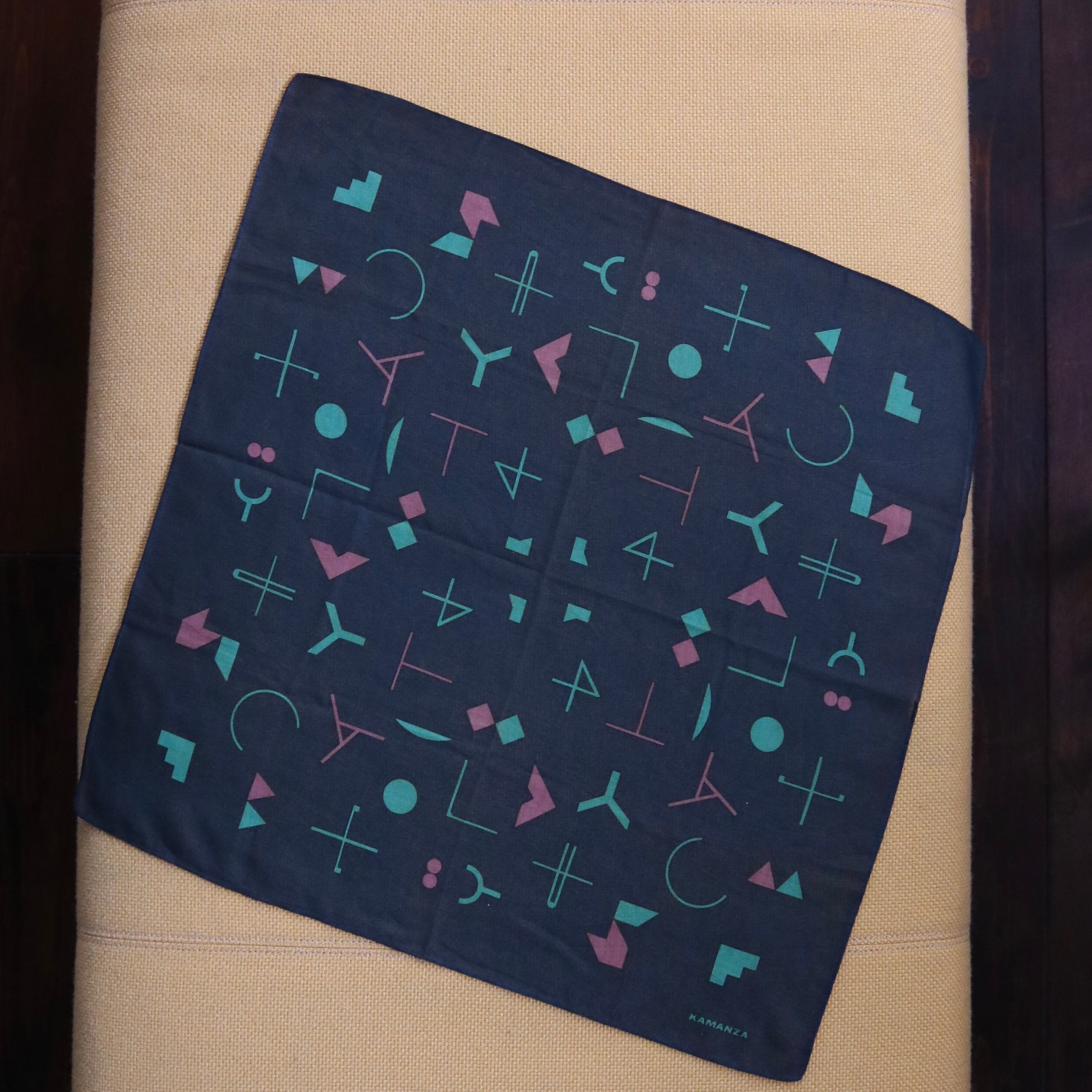 80's~90's,KAMANZA Geometric Square Scarf,44.5cm