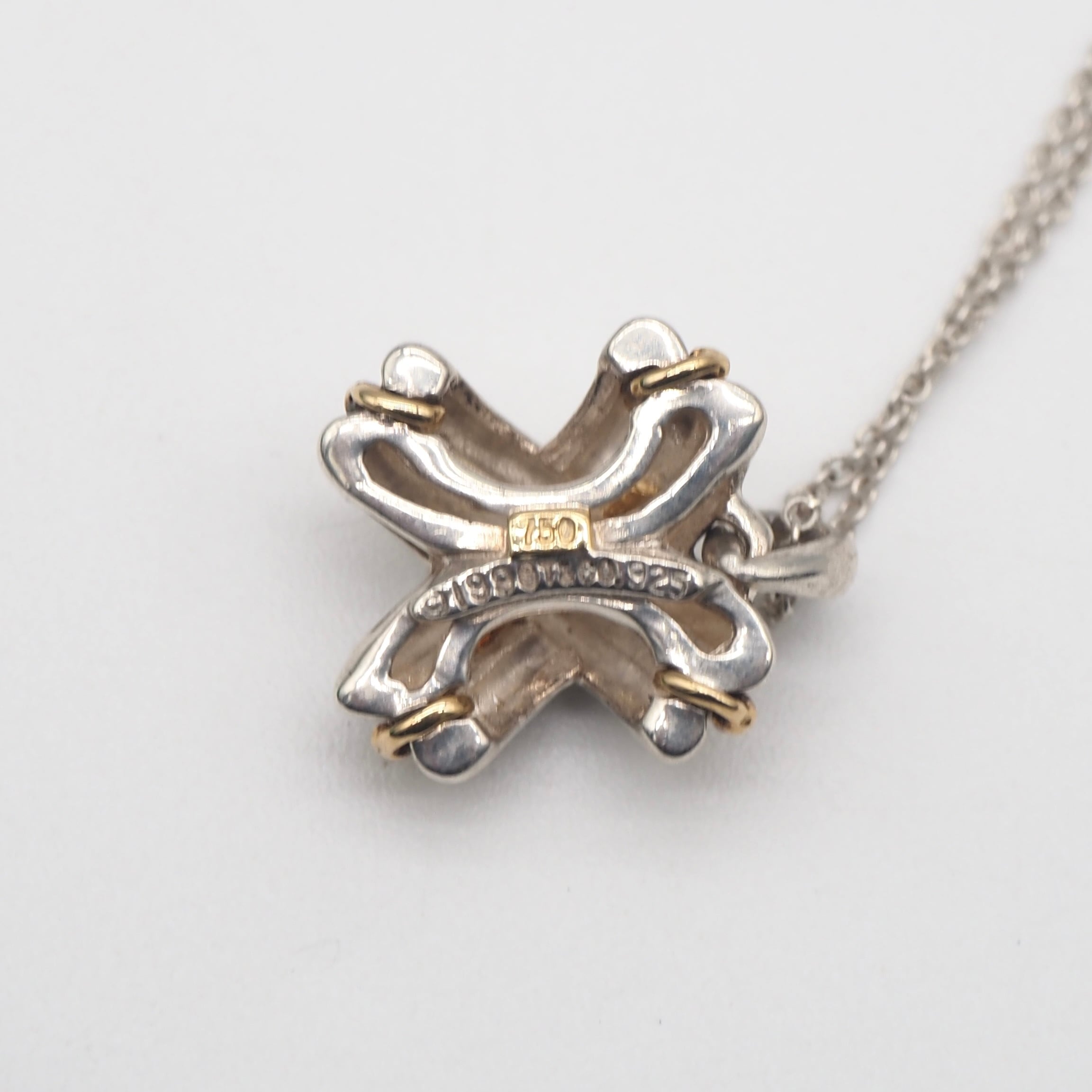 Tiffany & Co. K18 SILVER コンビ ネックレス Tiffany&Co. シグネチャーコンビ ネックレス シルバー925 K18