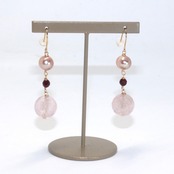在庫限り 大人可愛い ローズクォーツ ピンク イヤリング・ピアス mm1019