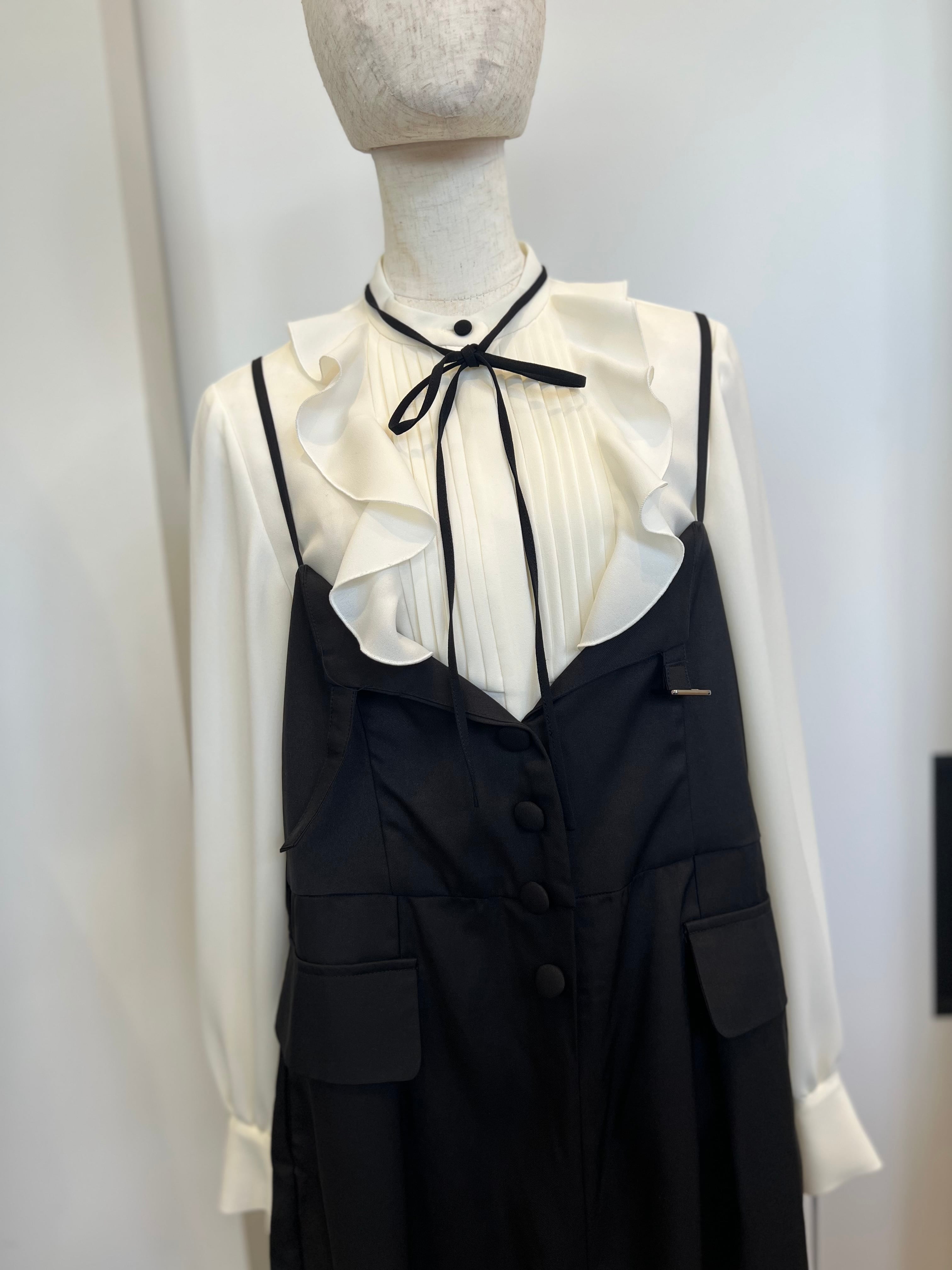 【PASSIONE】取り外し可コードフリルブラウス　616918