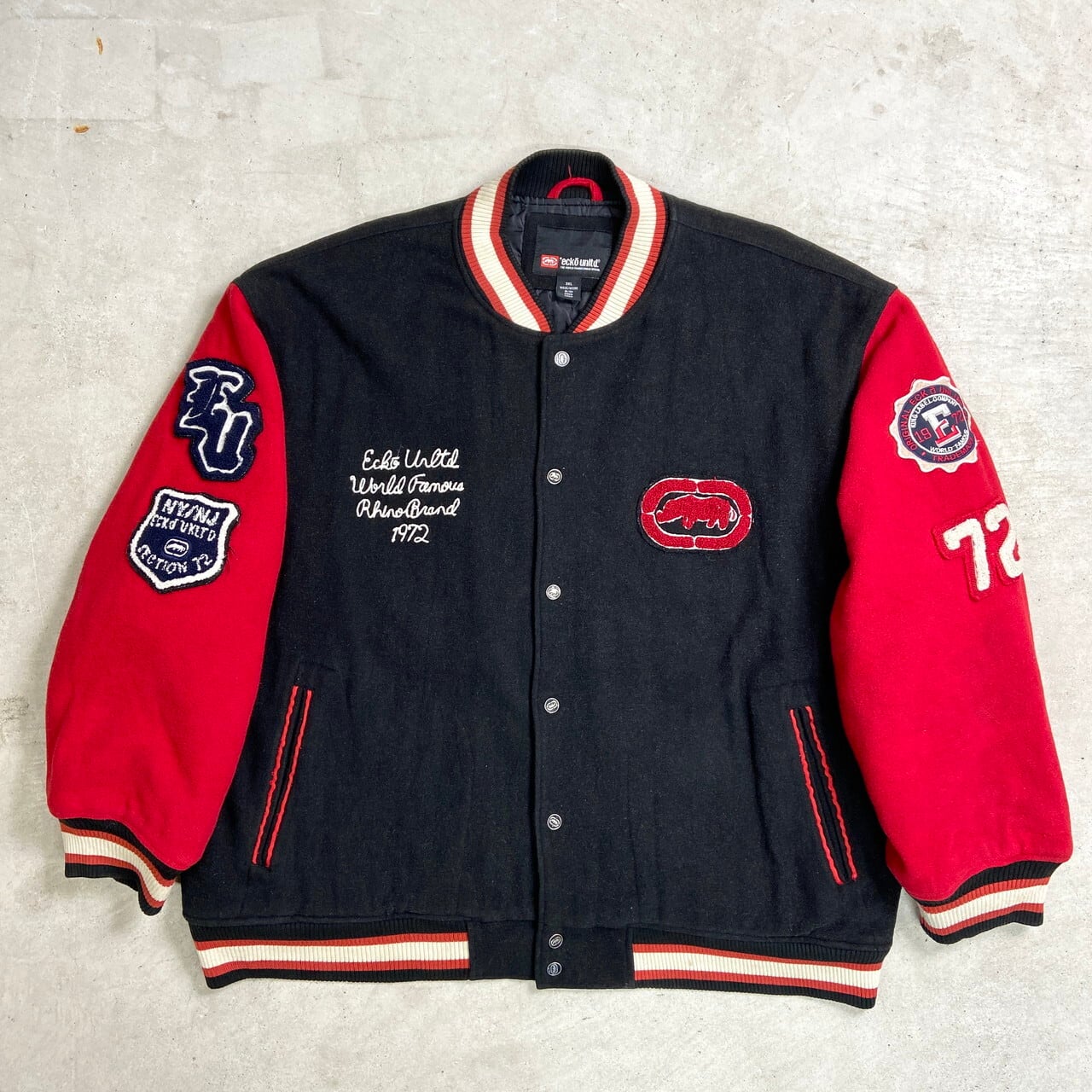 古着 USA製 ジャケット XLサイズバスケットボールジャケット ビッグサイズ Ecko Unltd エコーアンリミテッド ウールスタジャン