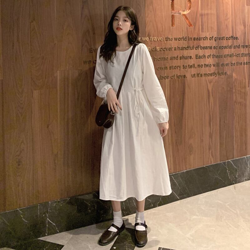 ドレス スプリングカラーウェストAラインスカート レース 春物 レースアップ ピュア 萌量不足3420982415