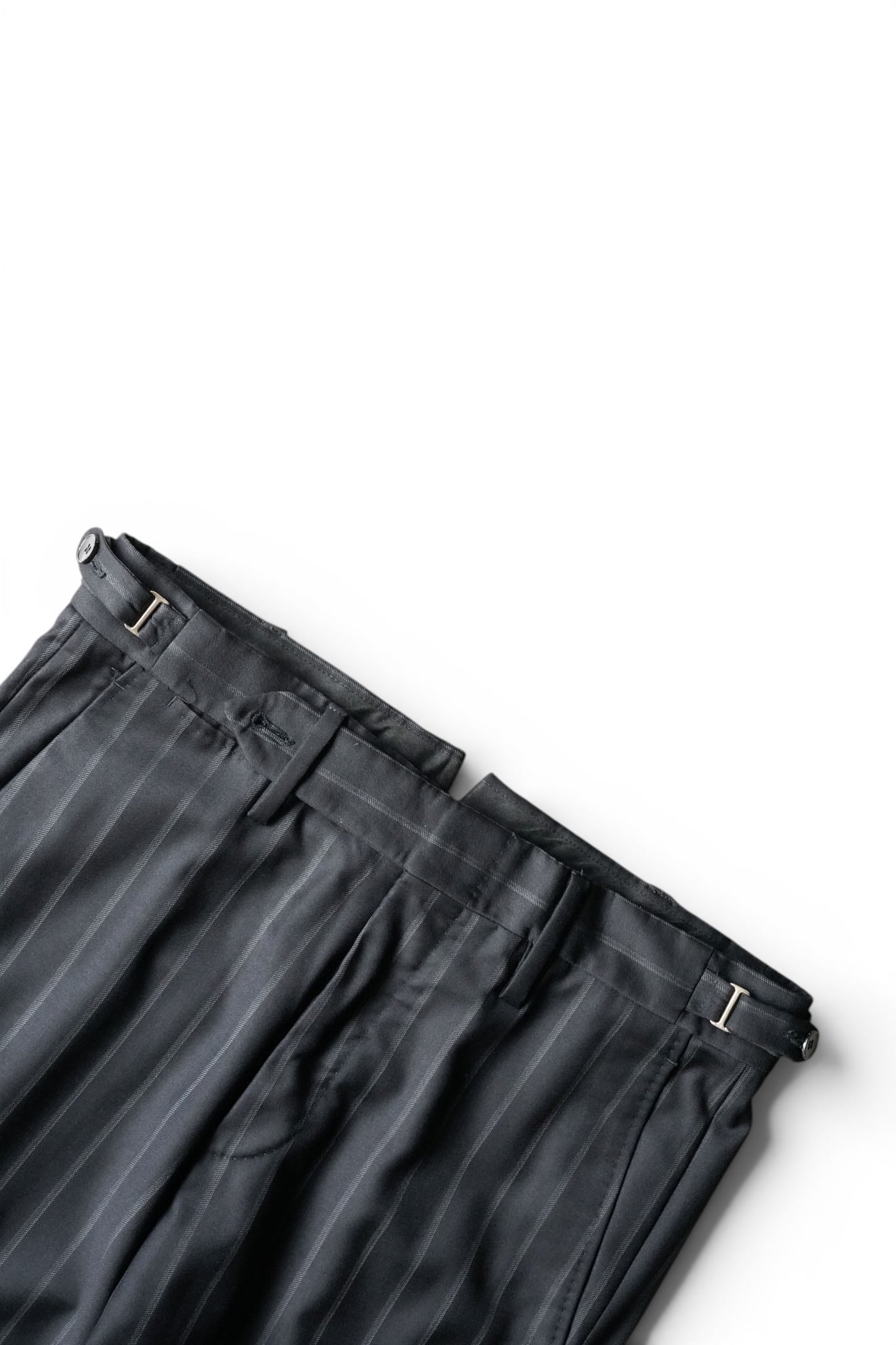 01SS “GUCCI” Stripe Pattern Wool Cashmere Side-Adjuster Slacks