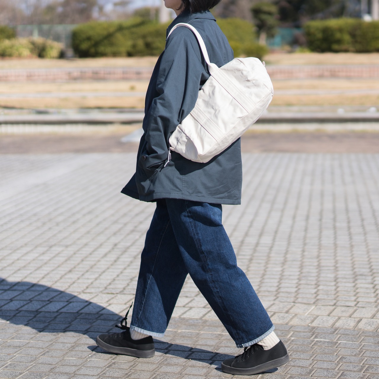帆布のボストンバッグS 生成り