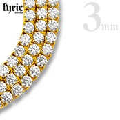 【最高級】stainless316L 3mm 55cm luxury tennis necklace gold