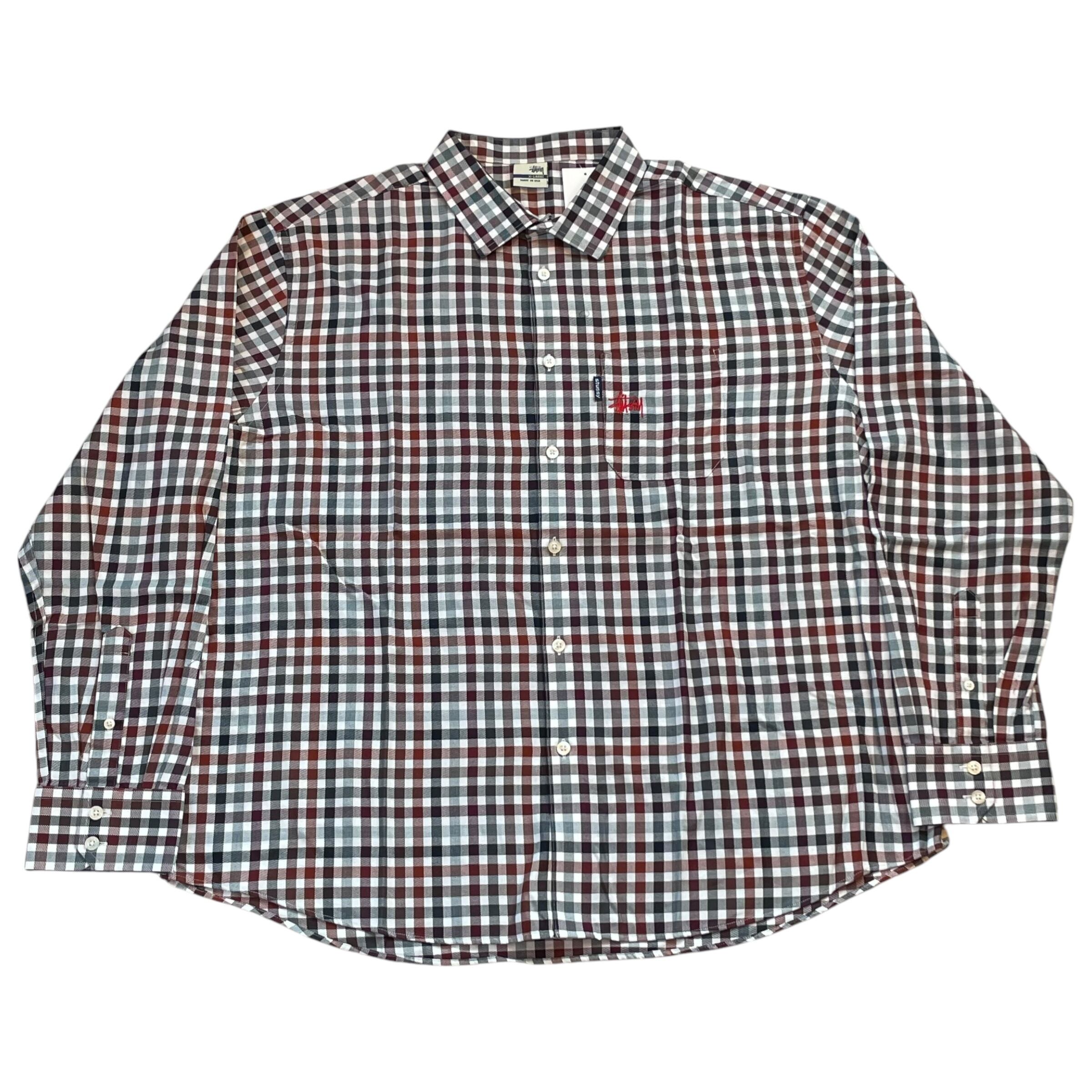 2000s Bootleg STUSSY embroidery check shirt