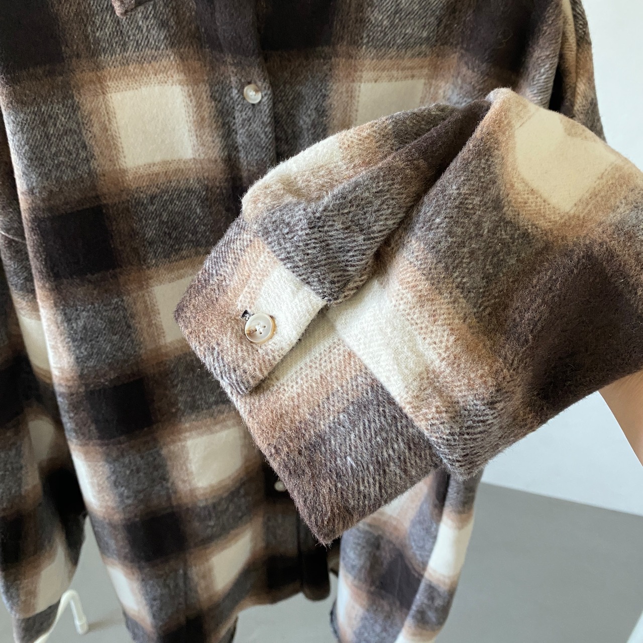 【受注予約：10月上旬入荷予定】フランネル微起毛オーバーシャツJK/モカ