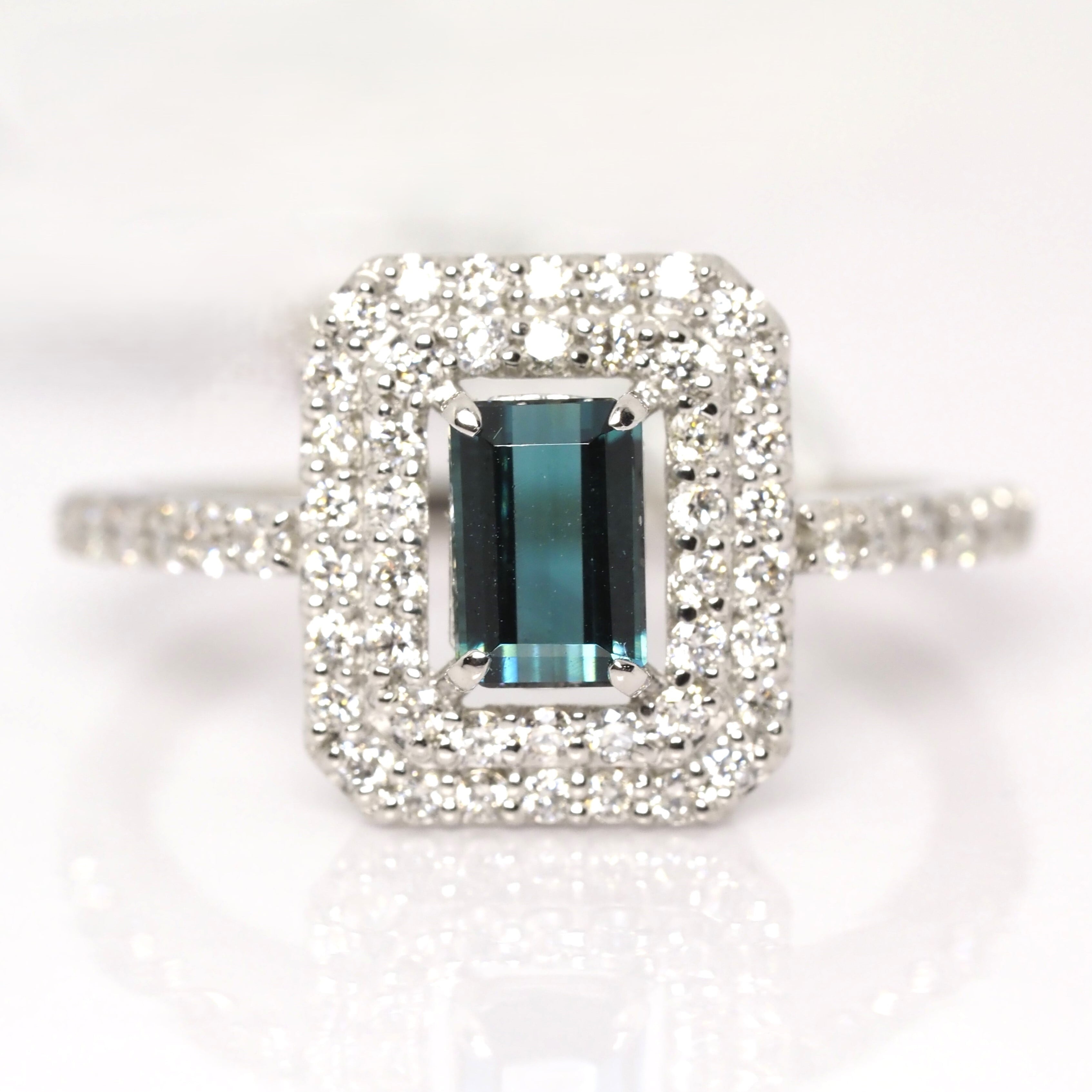 インディゴライトトルマリン 0.587ct D0.50ct pt950 | fortejewelry