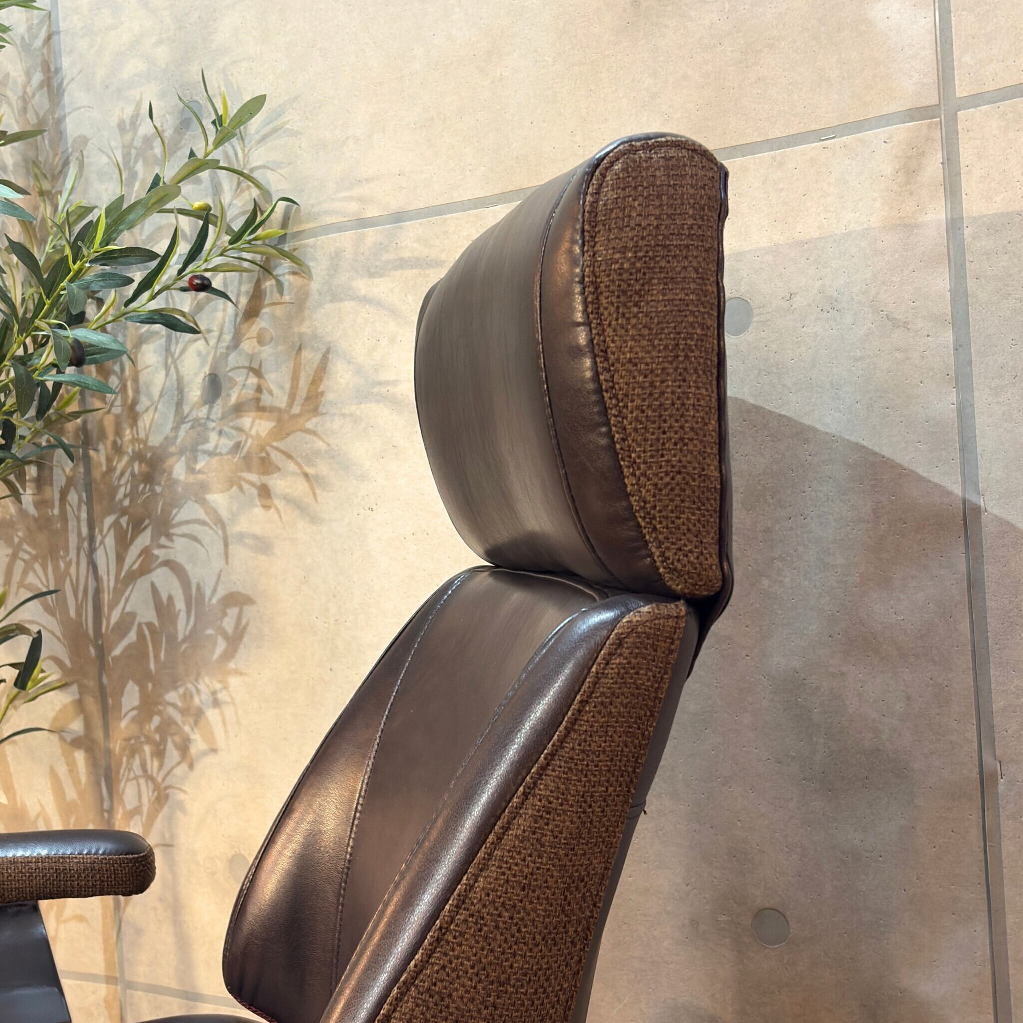 新品】ヴィンテージ風 デスクチェア WP | レザー×ファブリック