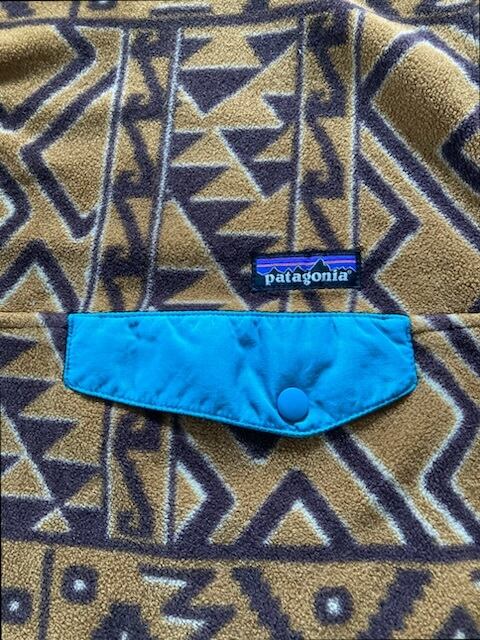 ブラウン×グリーン L：patagonia パタゴニア 総柄 スナップT シンチラ