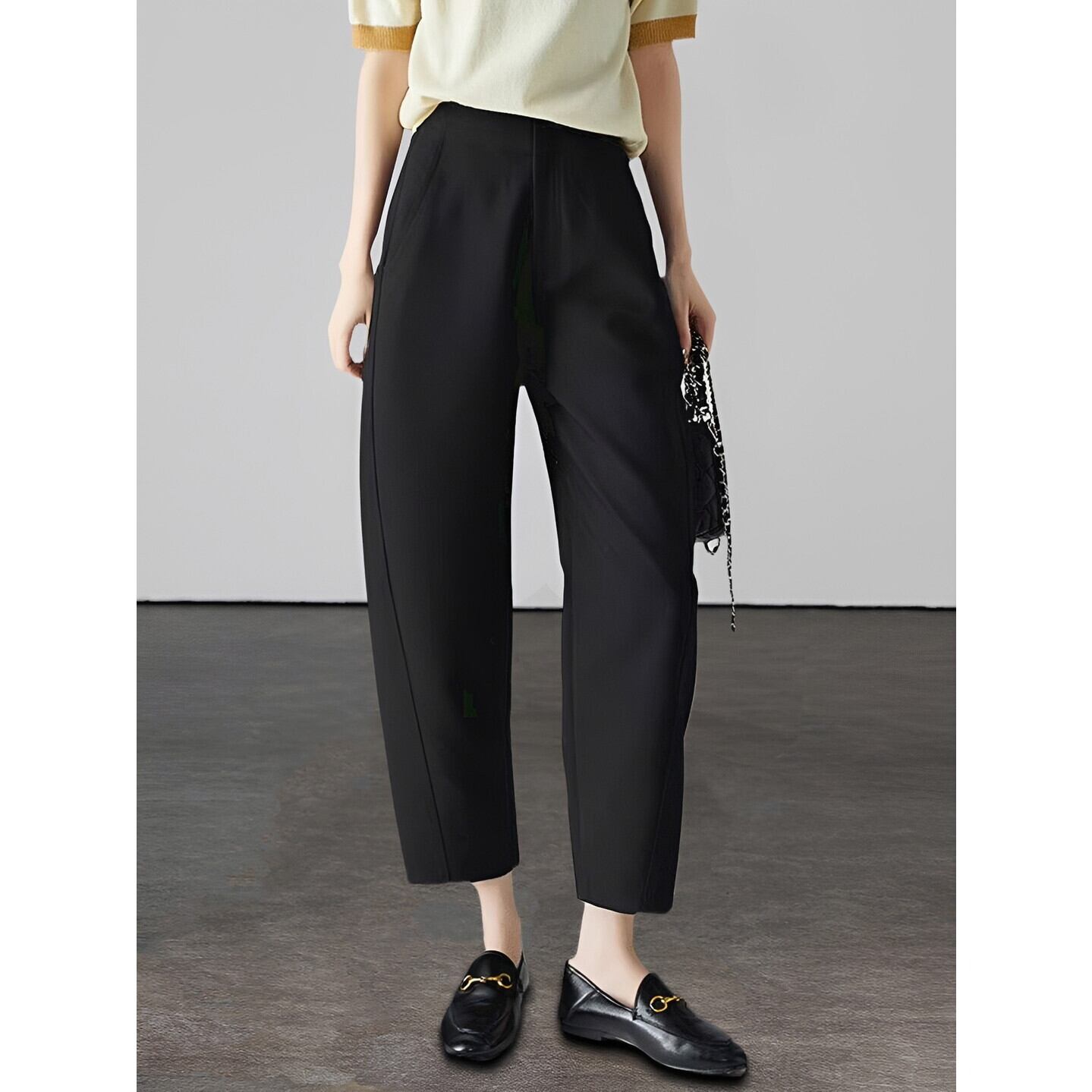ハイウエスト カーブパンツ 3color【S-2XL】 RA3600