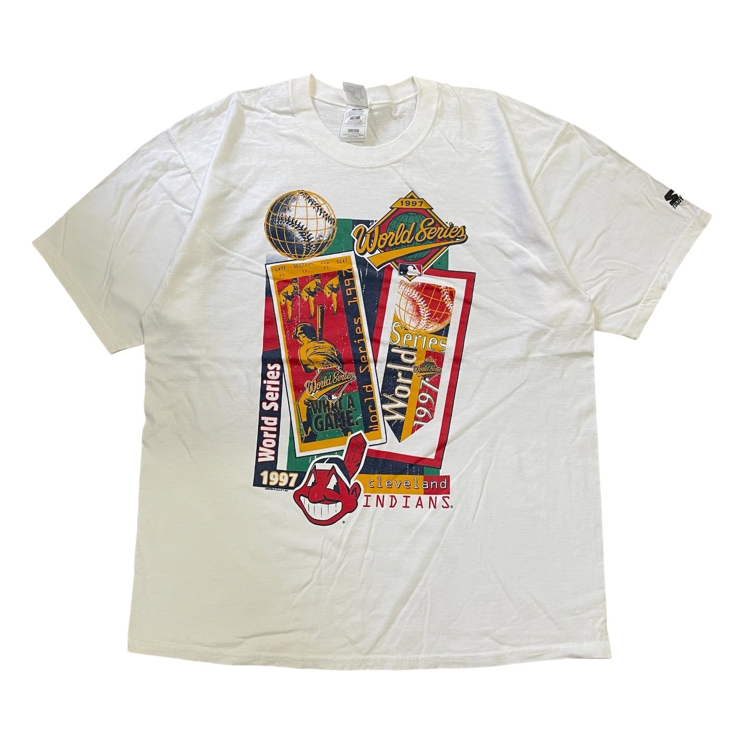 クリーブランドインディアンス 2000年オーセンティックTシャツ 00s Majestic MLB チームロゴ プリント Tシャツ クリーブランド