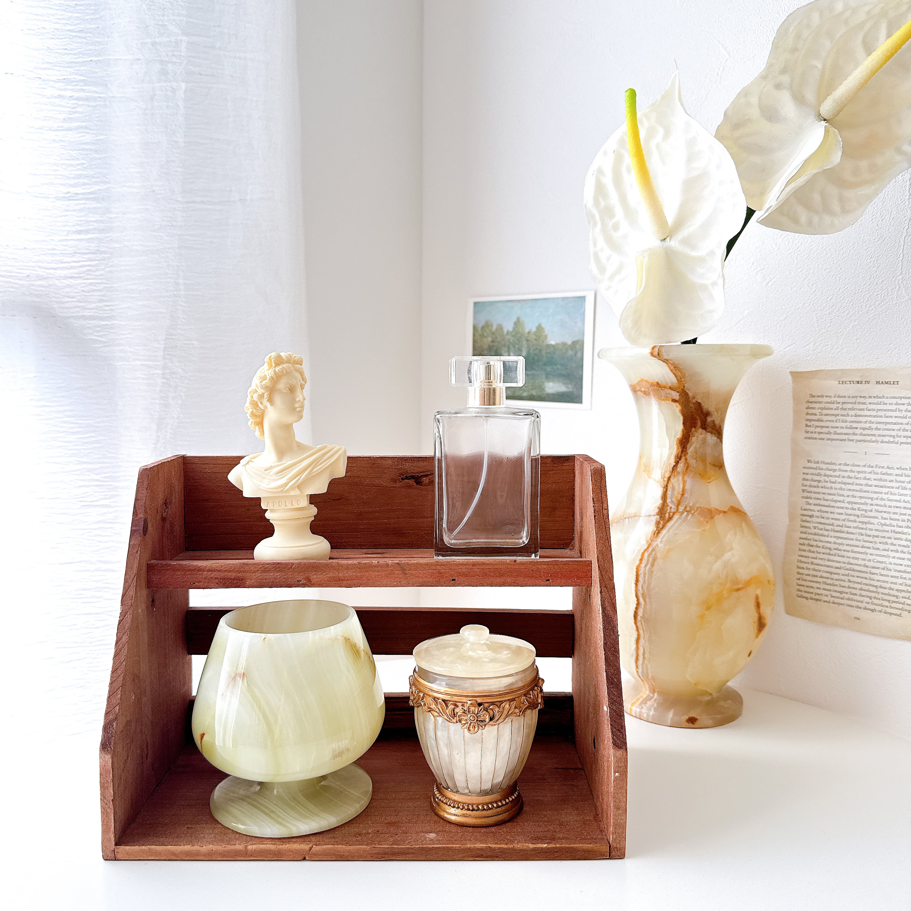 vintage】琥珀色のオニキスの花瓶 | piéce antique