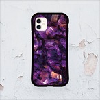 iPhoneケース アメジスト 2月誕生石｜天然石柄スクエア型 GEM008