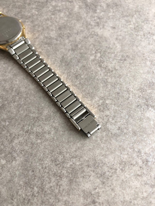Yves Saint Laurent イヴ・サンローラン 腕時計 シルバー×ブラック YSL ステンレススチール ボーダー vintage ヴィンテージ オールド as4e87