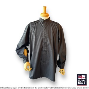 "UNISEX"BandCollar Shirt-Black〖ROYAL NAVY〗バンドカラーシャツ　ロイヤルネイビー