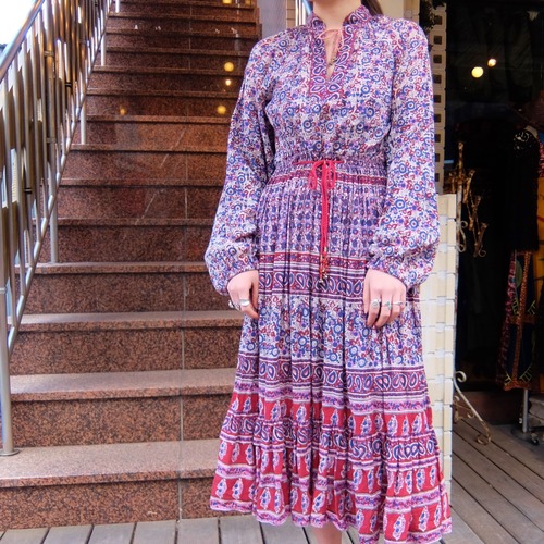 "Chaco" indian cotton dress／ヴィンテージ インド綿 ドレス