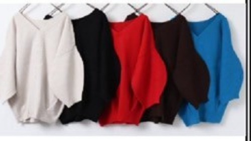 hunch　やわもちヤーン 5分袖PO　WVQ7007