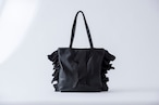 HIDA： leather tote bag-L . black