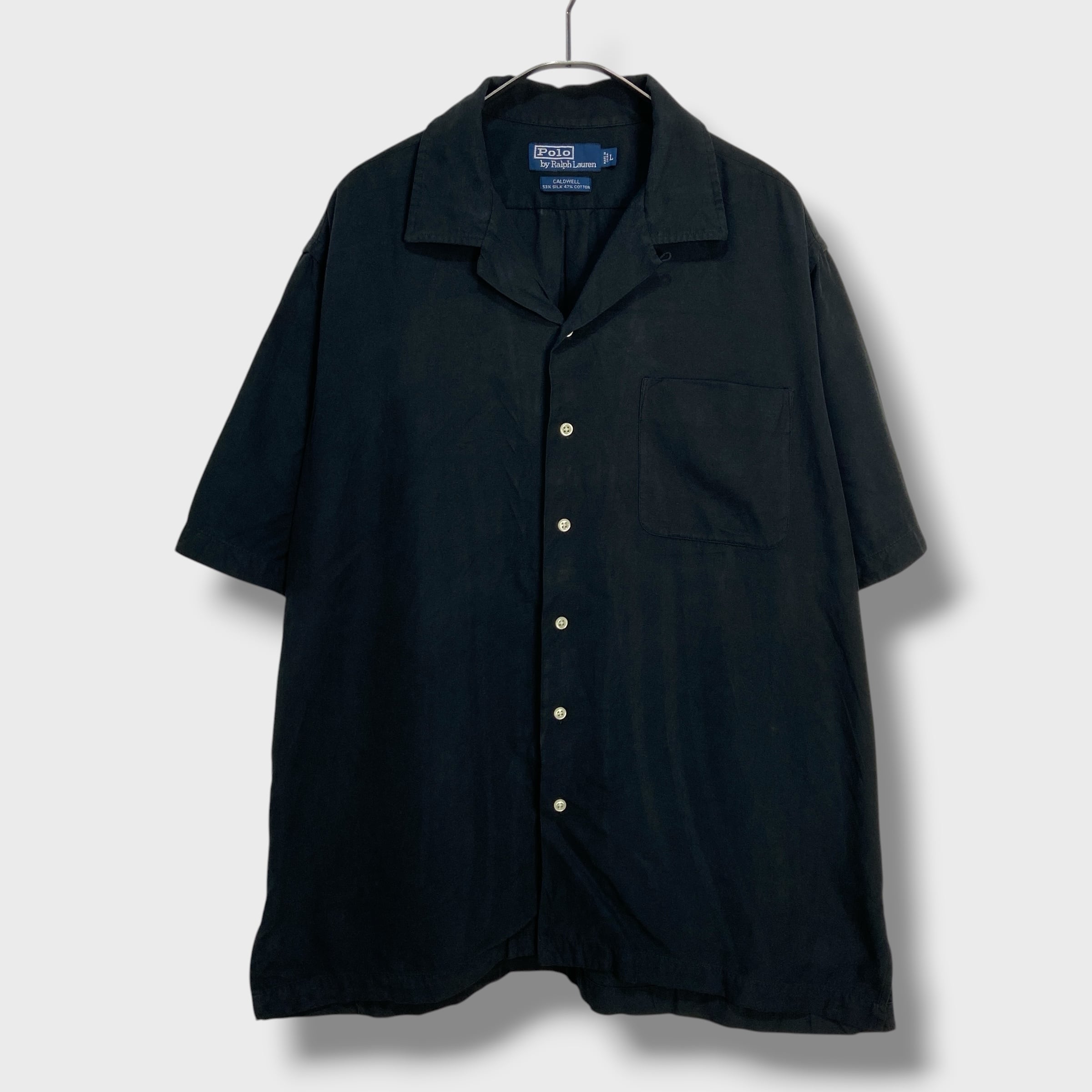 ラルフローレン CALDWELL シルクコットンオープンカラーシャツ ポニー