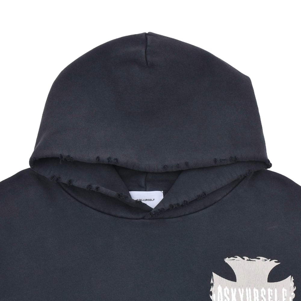 ASKYURSELF】RAW AY CROSS HOODIE | AYIN