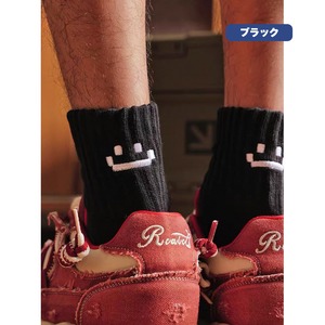Smiley face ribbed crew socks 1464