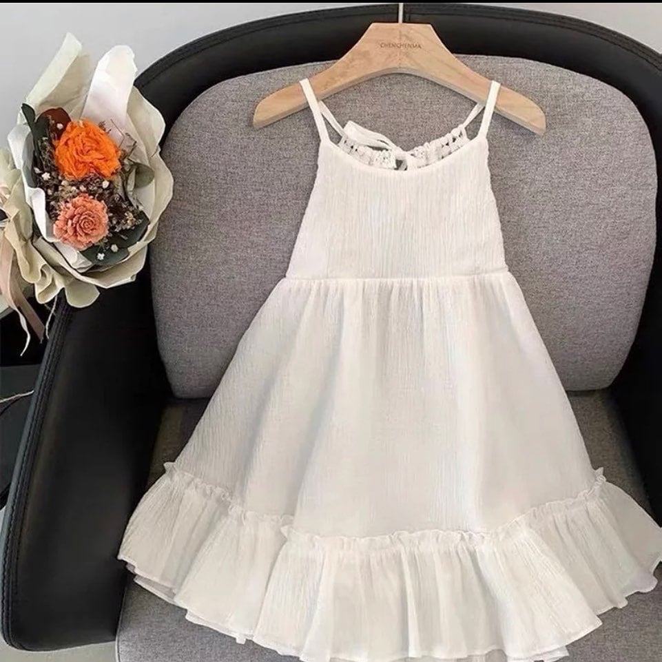 バックレースサマードレス•••プチプラ ワンピース ナチュラル フリル 海外子供服 女の子