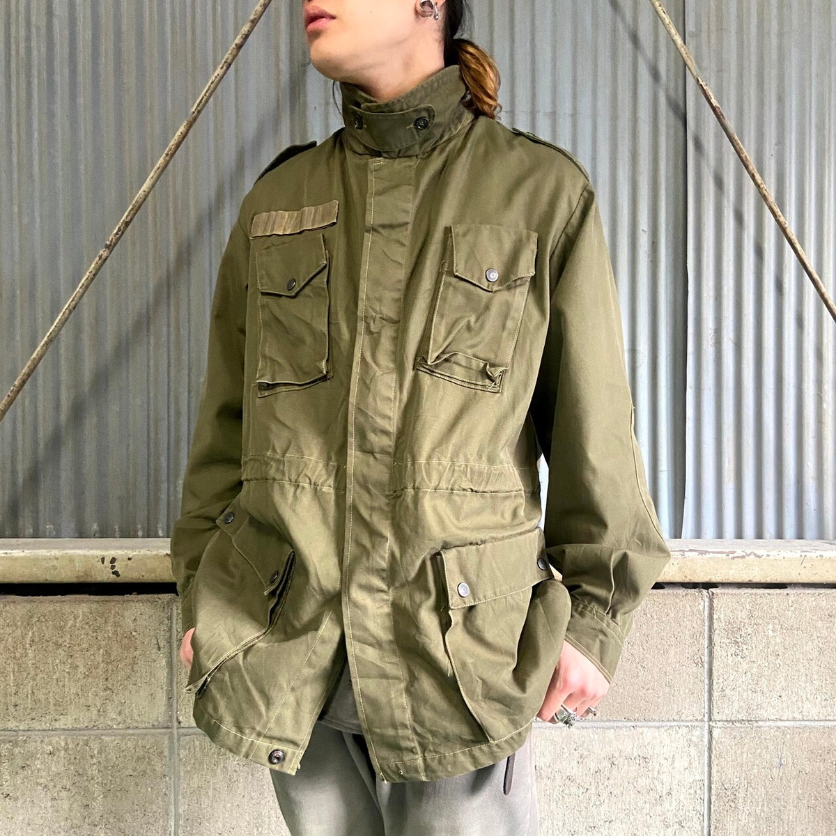 80年代 イタリア軍 コンバットジャケット カーキ メンズXL相当 古着 