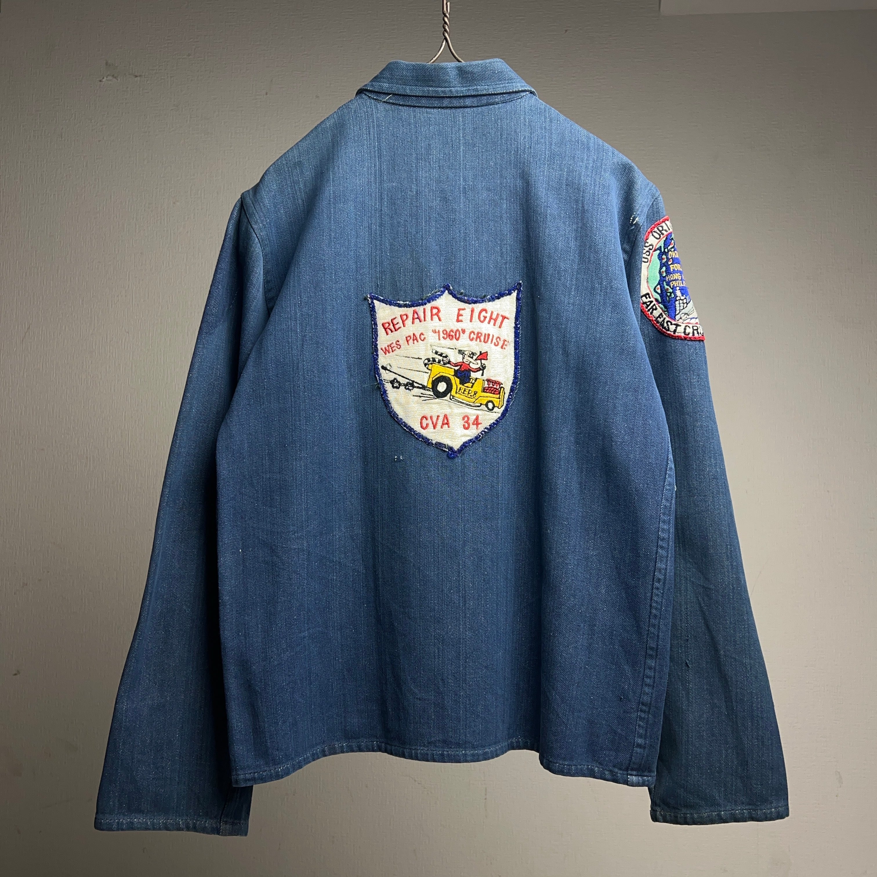 1960's U.S.NAVY Souvenir Denim Coverall Jacket VATDYE 60年代