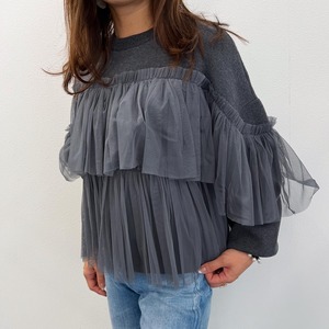 ヴェロフォンナ Re.Verofonna ﾃｨｱｰﾄﾞﾁｭｰﾙ短丈ニット