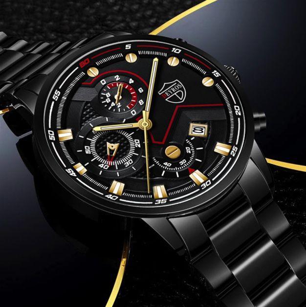 新品 クロノグラフ DEYROS 腕時計メンズ 黒金 | PAY ID