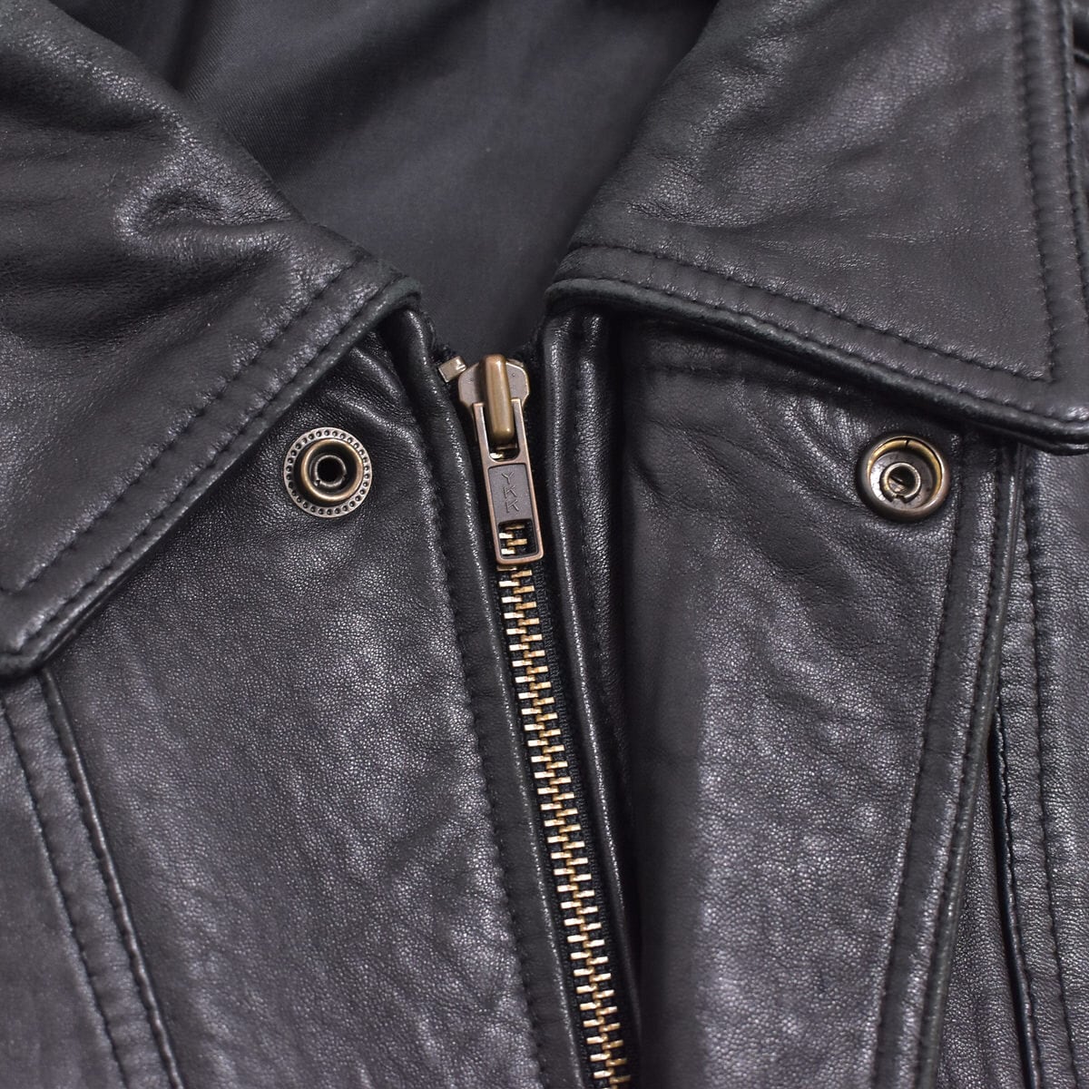 80～90s Unknown ブラック レザー ブルゾン 本革 ヴィンテージ